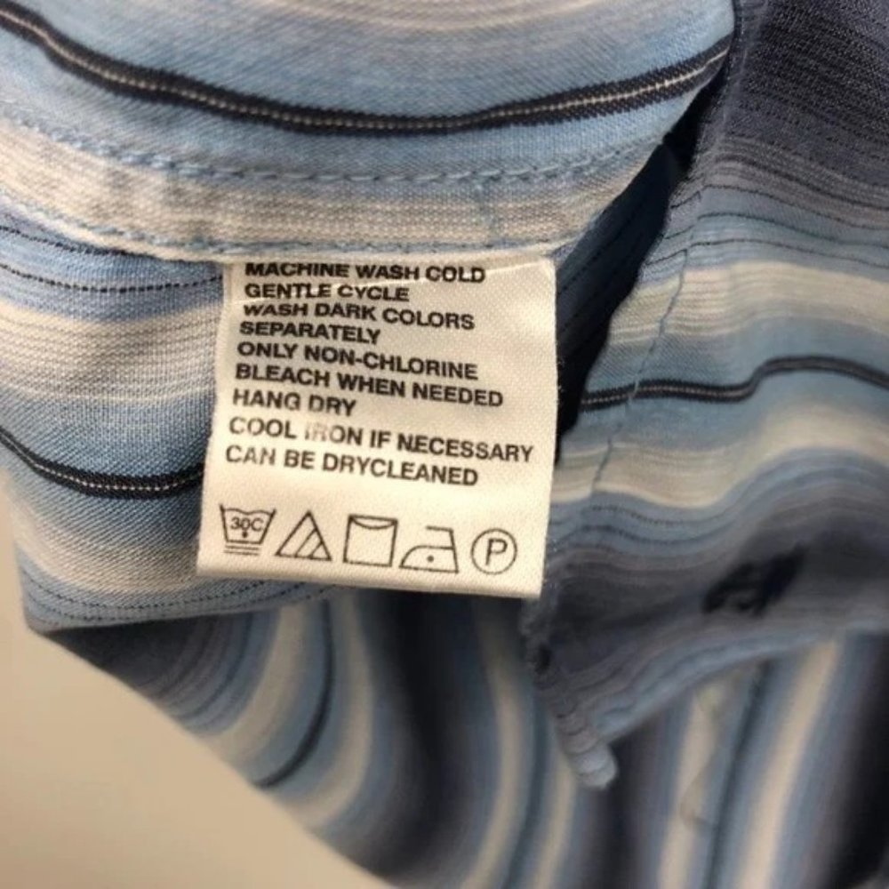 SOLD! Tommy Bahama Tencel Lyocell Striped Long Sleeve Button Down XL - Picture 8 of 9
